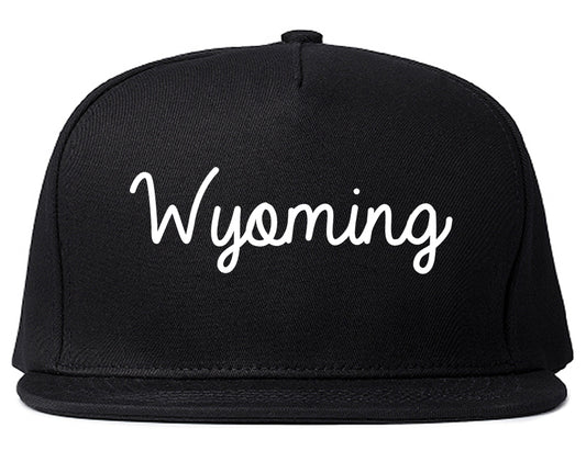 Wyoming Ohio OH Script Mens Snapback Hat Black