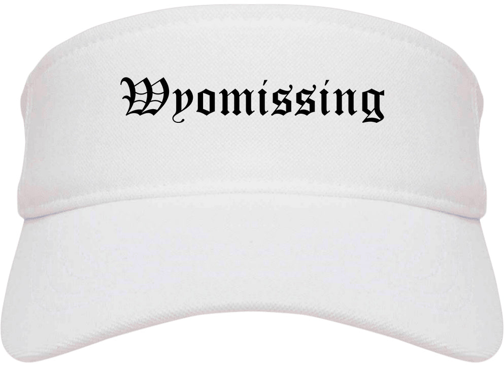 Wyomissing Pennsylvania PA Old English Mens Visor Cap Hat White