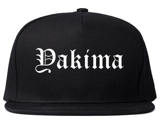 Yakima Washington WA Old English Mens Snapback Hat Black