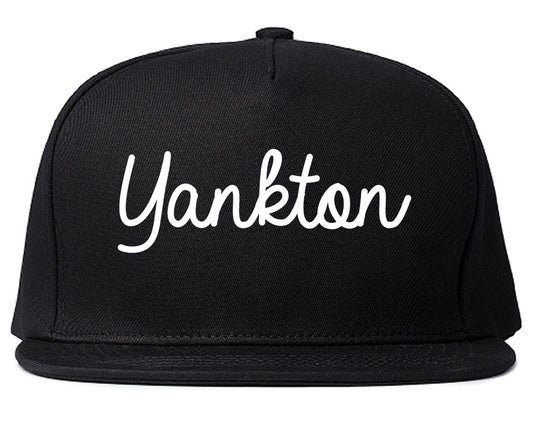Yankton South Dakota SD Script Mens Snapback Hat Black