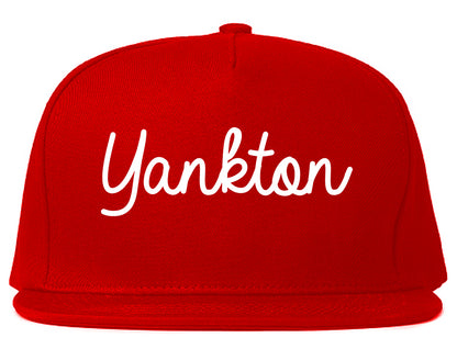 Yankton South Dakota SD Script Mens Snapback Hat Red