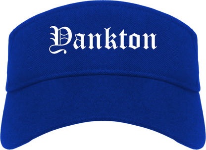 Yankton South Dakota SD Old English Mens Visor Cap Hat Royal Blue