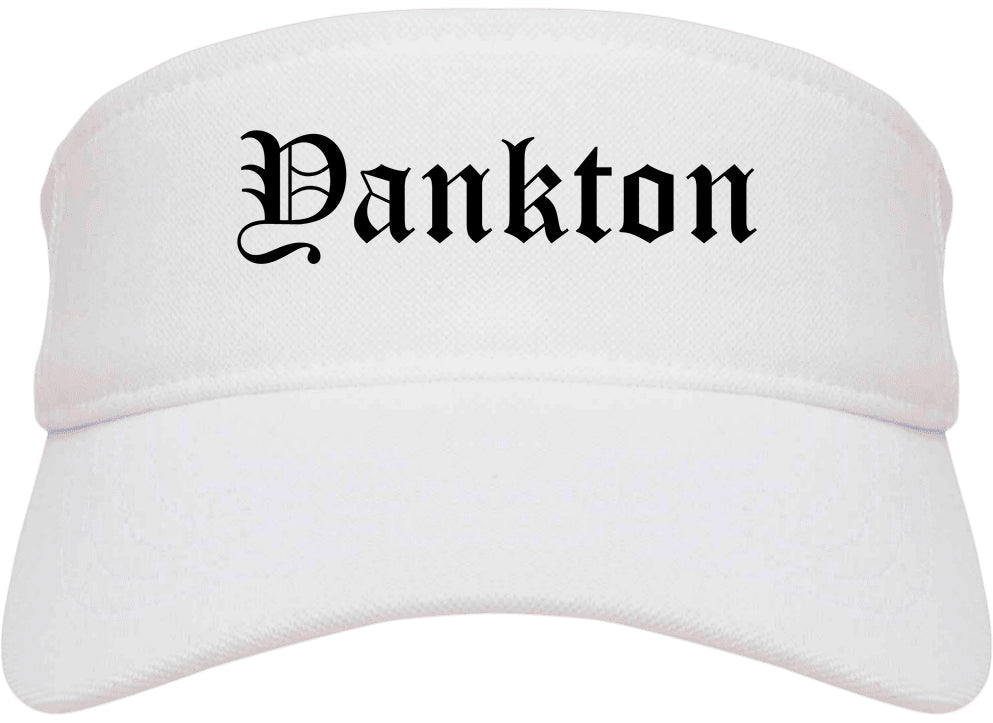 Yankton South Dakota SD Old English Mens Visor Cap Hat White