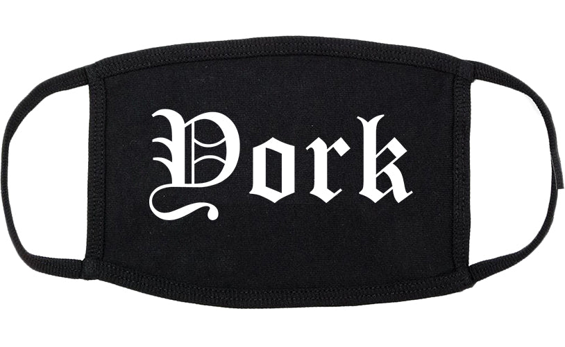 York South Carolina SC Old English Cotton Face Mask Black