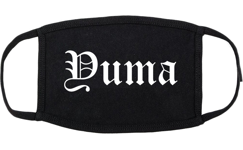 Yuma Arizona AZ Old English Cotton Face Mask Black