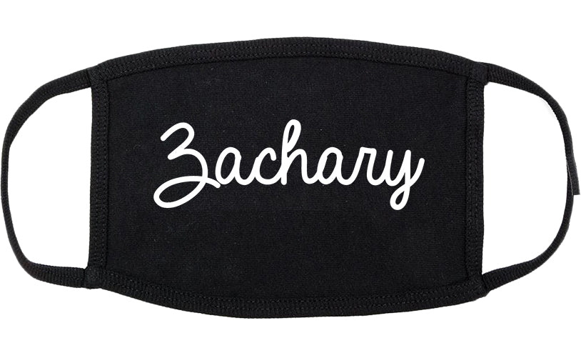 Zachary Louisiana LA Script Cotton Face Mask Black