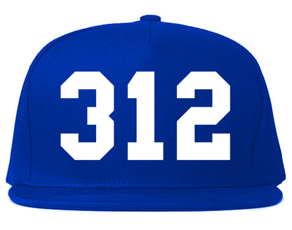 312 Chicago Area Code Illinois Mens Snapback Hat Royal Blue