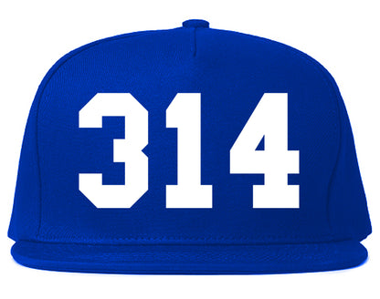 314 Area Code St Louis Missouri Mens Snapback Hat Royal Blue