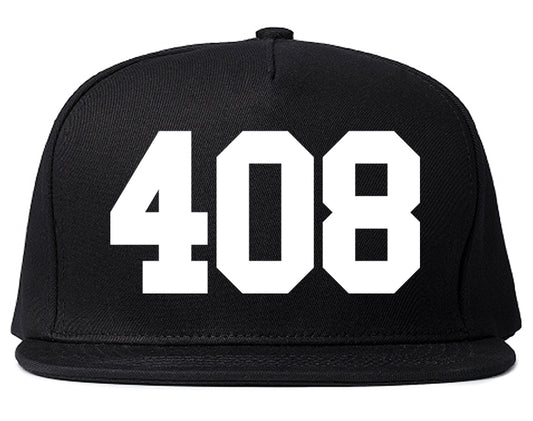 408 Area Code San Jose California Mens Snapback Hat Black
