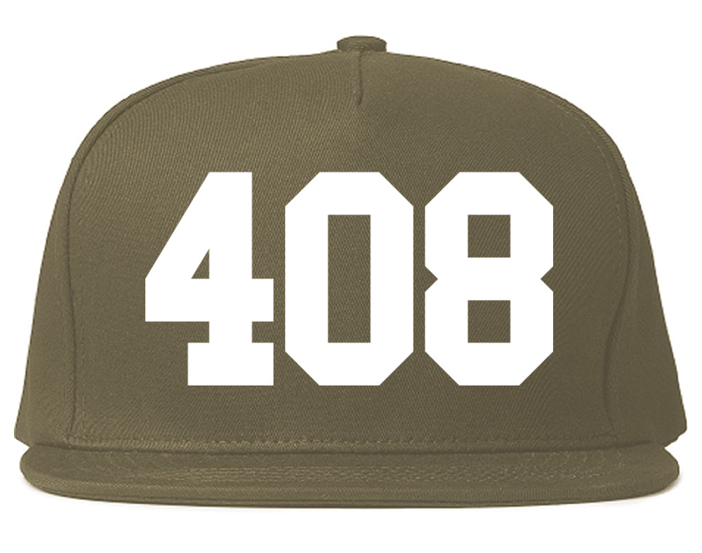 408 Area Code San Jose California Mens Snapback Hat Grey