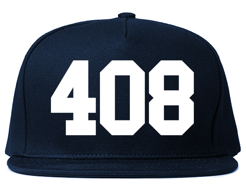408 Area Code San Jose California Mens Snapback Hat Navy Blue