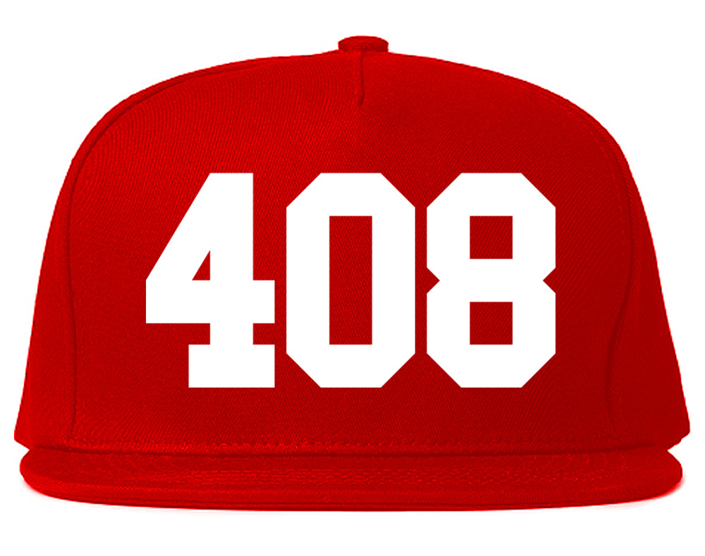 408 Area Code San Jose California Mens Snapback Hat Red