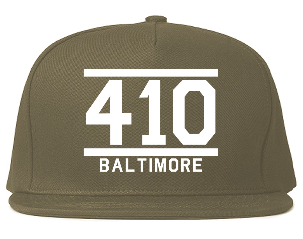 410 Area Code Baltimore Maryland Mens Snapback Hat Grey