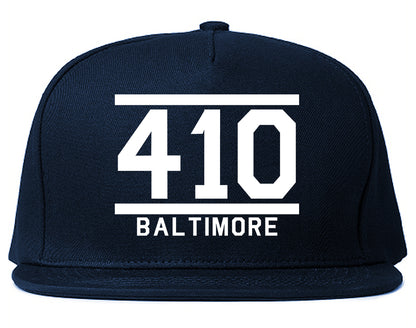 410 Area Code Baltimore Maryland Mens Snapback Hat Navy Blue