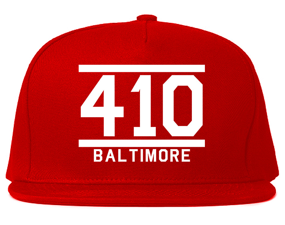 410 Area Code Baltimore Maryland Mens Snapback Hat Red
