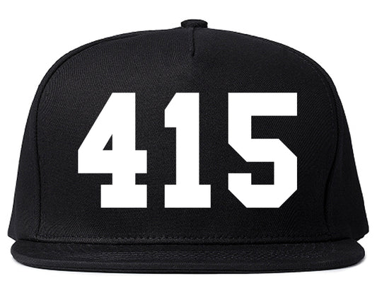 415 Area Code San Francisco California Mens Snapback Hat Black