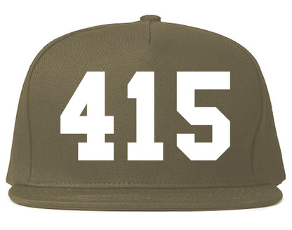 415 Area Code San Francisco California Mens Snapback Hat Grey