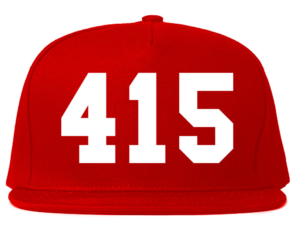 415 Area Code San Francisco California Mens Snapback Hat Red