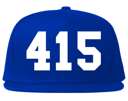 415 Area Code San Francisco California Mens Snapback Hat Royal Blue
