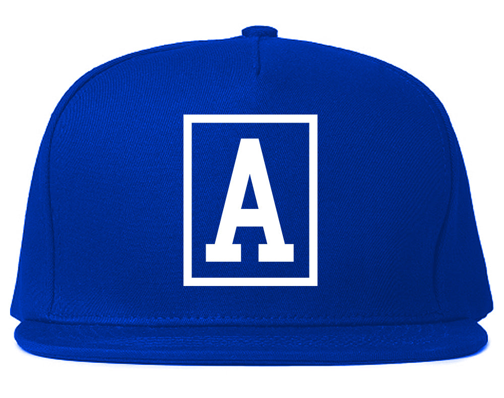 A Anaheim California Box Logo Mens Snapback Hat Royal Blue