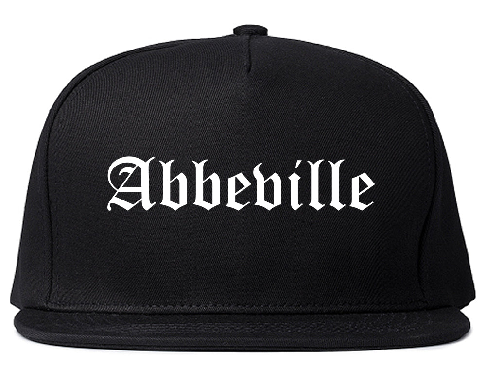 Abbeville Louisiana LA Old English Mens Snapback Hat Black