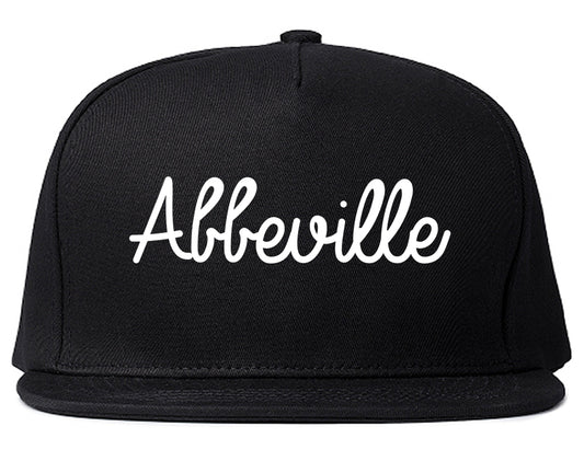 Abbeville Louisiana LA Script Mens Snapback Hat Black