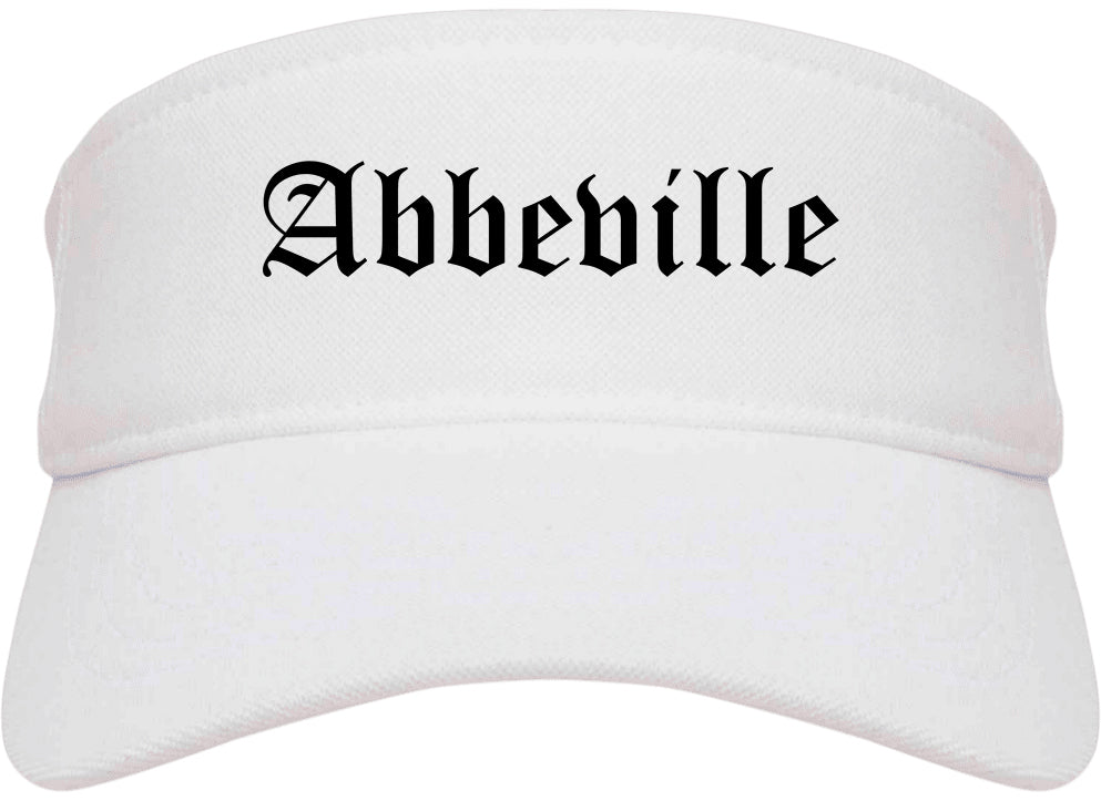 Abbeville Louisiana LA Old English Mens Visor Cap Hat White