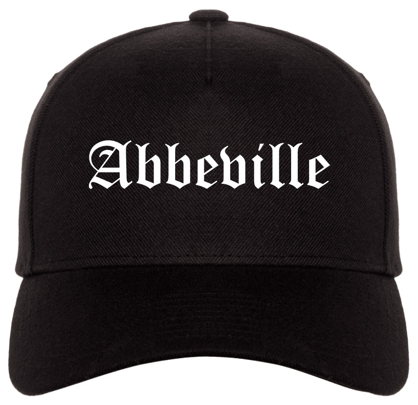 Abbeville South Carolina SC Old English 5 Panel Baseball Cap Hat Black