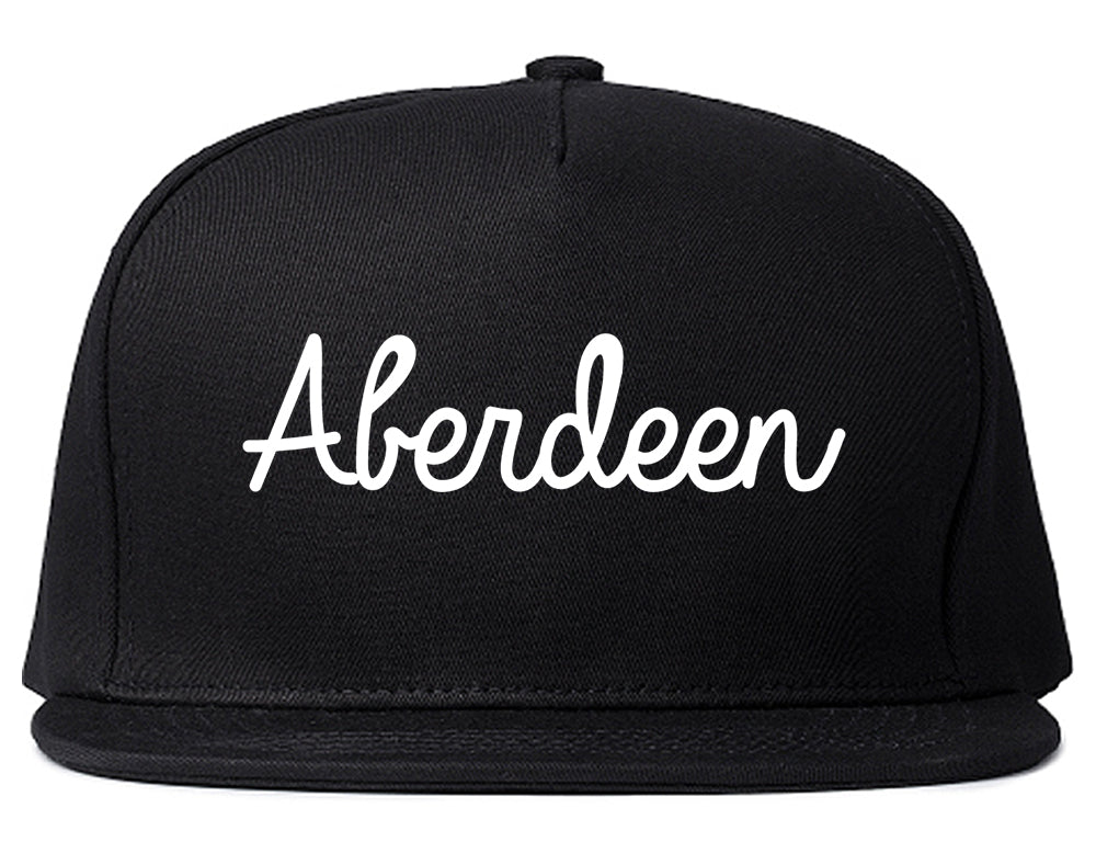 Aberdeen Mississippi MS Script Mens Snapback Hat Black