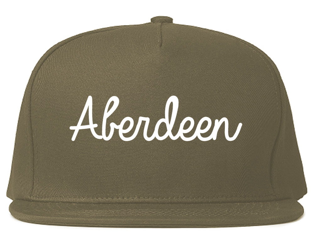 Aberdeen Mississippi MS Script Mens Snapback Hat Grey
