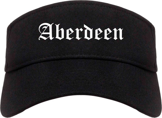 Aberdeen Mississippi MS Old English Mens Visor Cap Hat Black