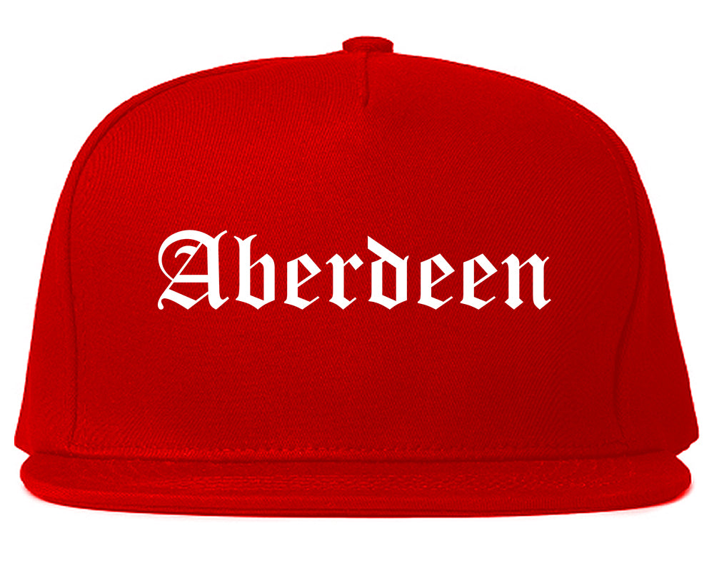Aberdeen South Dakota SD Old English Mens Snapback Hat Red