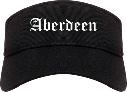Aberdeen South Dakota SD Old English Mens Visor Cap Hat Black