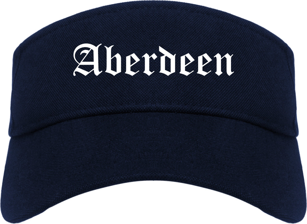 Aberdeen South Dakota SD Old English Mens Visor Cap Hat Navy Blue