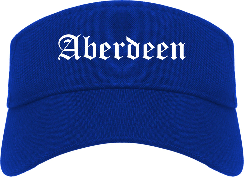 Aberdeen South Dakota SD Old English Mens Visor Cap Hat Royal Blue