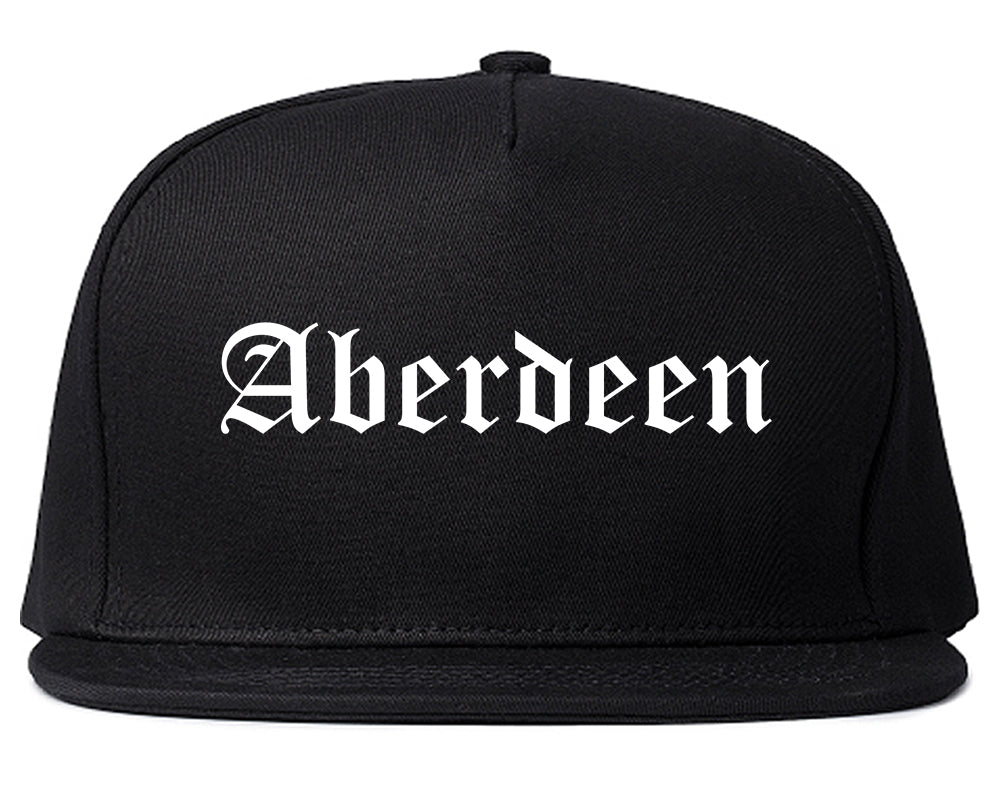Aberdeen Washington WA Old English Mens Snapback Hat Black
