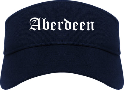 Aberdeen Washington WA Old English Mens Visor Cap Hat Navy Blue