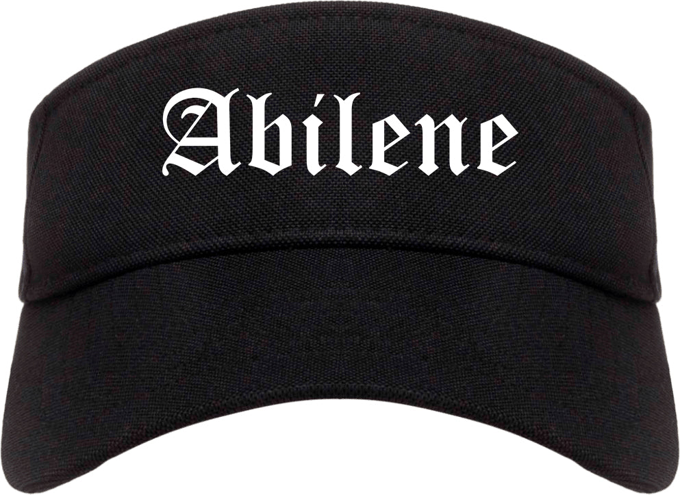 Abilene Kansas KS Old English Mens Visor Cap Hat Black