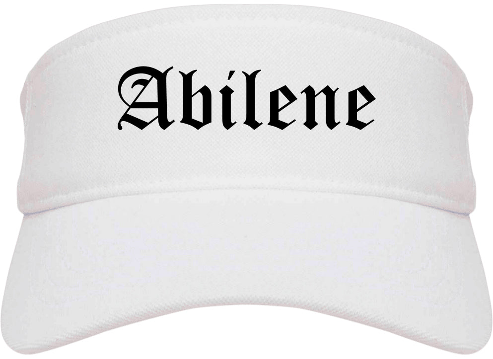 Abilene Kansas KS Old English Mens Visor Cap Hat White