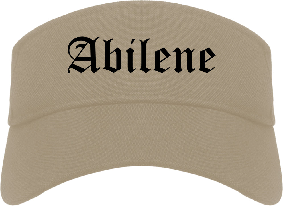 Abilene Texas TX Old English Mens Visor Cap Hat Khaki