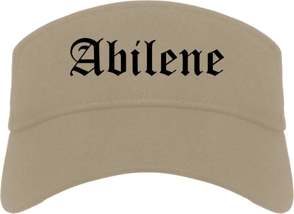 Abilene Texas TX Old English Mens Visor Cap Hat Khaki