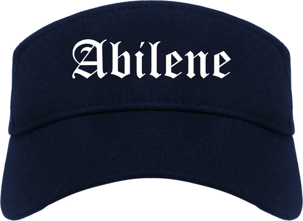 Abilene Texas TX Old English Mens Visor Cap Hat Navy Blue