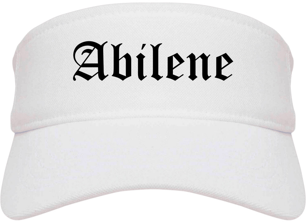 Abilene Texas TX Old English Mens Visor Cap Hat White