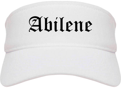 Abilene Texas TX Old English Mens Visor Cap Hat White