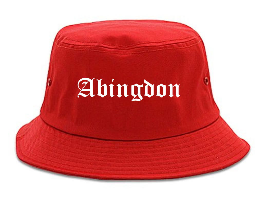 Abingdon Virginia VA Old English Mens Bucket Hat Red