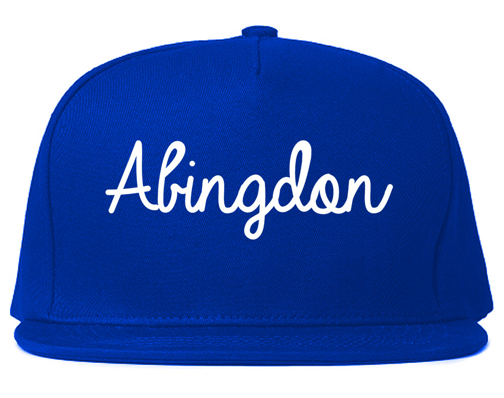 Abingdon Virginia VA Script Mens Snapback Hat Royal Blue