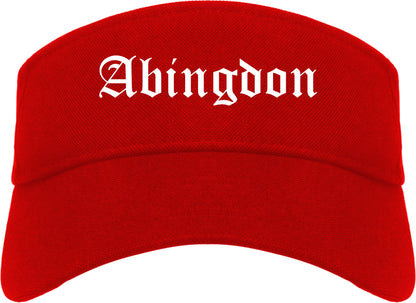 Abingdon Virginia VA Old English Mens Visor Cap Hat Red