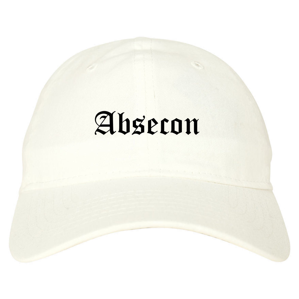 Absecon New Jersey NJ Old English Mens Dad Hat Baseball Cap White