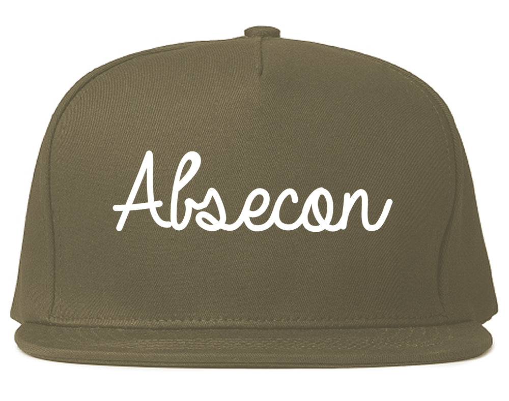 Absecon New Jersey NJ Script Mens Snapback Hat Grey