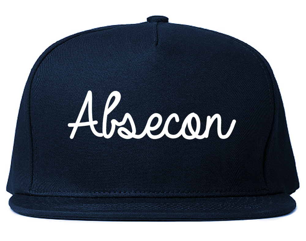 Absecon New Jersey NJ Script Mens Snapback Hat Navy Blue